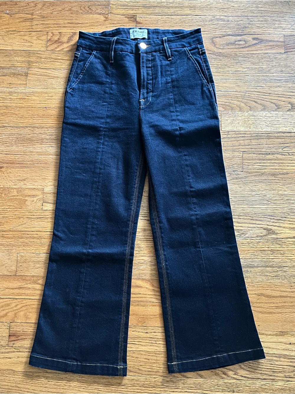 Frame Denim Le Hankle Flair Foxdale Dark Indigo Blue Ankle Jeans Size 28 nwot